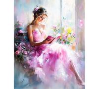 MAXBYE Dipingi con i Numeri per Adulti, Bellezza Donna Kit di Pittura a Olio su Tela Fai-da-Te per Principiante con Pennelli Pittura Pigmento Acrilico Disegno, Decorazioni Casa Regalo 40x50cm