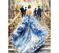 MAXBYE Dipingi con i Numeri per Adulti, Donna Elegante Kit di Pittura a Olio su Tela Fai-da-Te per Principiante con Pennelli Pittura Pigmento Acrilico Disegno, Decorazioni Casa Regalo 40x50cm