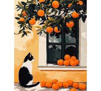 MAXBYE Dipingi con i Numeri per Adulti, Gatto Kit di Pittura a Olio su Tela Fai-da-Te per Principiante con Pennelli Pittura Pigmento Acrilico Disegno, Decorazioni Casa Regalo 40x50cm