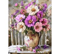 MAXBYE Dipingi con i Numeri per Adulti, Paesaggio Fiori Kit di Pittura a Olio su Tela Fai-da-Te per Principiante con Pennelli Pittura Pigmento Acrilico Disegno, Decorazioni Casa Regalo 40x50cm