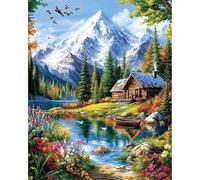 MAXBYE Dipingi con i Numeri per Adulti Paesaggio, Montagne Kit di Pittura a Olio su Tela Fai-da-Te per Principiante con Pennelli Pittura Pigmento Acrilico Disegno, Decorazioni Casa Regalo 40x50cm