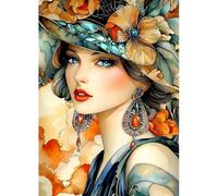 MAXBYE DIY 5D Diamond Arts Kits for Adulti, Bella Signora Retrò Diamond Painting Kits Full Drill Immagini Cristallo Artigianato Diamante Punto Croce Pittura Decorazioni Casa Regali 30x40cm