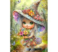 MAXBYE DIY 5D Diamond Arts Kits per Adulti, Fata Carina Diamond Painting Kit Completo Farfalla Immagini Cristallo Artigianato Diamante Punto Croce Pittura Decorazioni Casa Regali 30x40cm