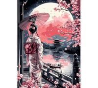 MAXBYE DIY 5D Diamond Painting Kits per Adulti, Paesaggio Japanese Donna Diamond Art Kit Full Drill Immagini Cristallo Artigianato Diamante Punto Croce Pittura Decorazioni per Casa Regali 30x40cm
