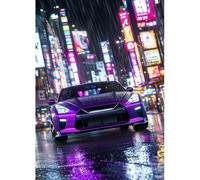 MAXBYE DIY Auto Sportiva Viola Diamond Painting Kit Completo, Pittura Diamante 5D Stile Cyberpunk, Diamond Painting Set, Craft Arts Regalo Per Decorazione Della Parete Di Casa, 30x40 cm