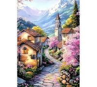 MAXBYE DIY Diamond Painting Kit Completo, 5D Diamond Art Piccola Città Paesaggio Gem Punto Croce Set Pittura Diamante fit Adulti Principiante, Parete Casa Decorazione Regalo Di Compleanno 30x40 cm