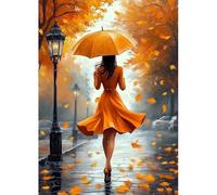 MAXBYE Donna DIY 5D Diamond Painting Arts Kits per Adulti, Ombrello Arancione Diamond Art Kit Full Drill Immagini Cristallo Artigianato Diamante Punto Croce Pittura Decorazioni Home Regali 30x40cm