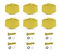 MAXCHEER 6 pezzi di metallo Big Square Shape Guitar Tuning Peg Tuners Machine Head Replacemen pulsanti manopola punta maniglia (oro)