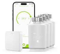 Maxcio Zigbee Valvole Termostatiche WiFi con Gateway Zigbee, Valvola Termostatica Smart Compatibile con Alexa & Google Home, Controllo App Smart Life/Tuya, Programmabile, Risparmio Energetico, 4 Packs