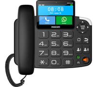 Maxcom MM42D SE 4G VoLTE - Smartphone da scrivania con filo per ufficio e uso domestico - Touch screen a colori da 4" - HotSpot Wi-Fi - Pulsante SOS - Bluetooth - WhatsApp - Android