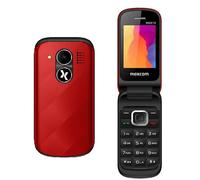 Maxcom MM815 - Flip Phone per anziani 2G con schermo da 2,4 pollici facile da leggere e volume forte, doppia SIM, caratteri grandi, USB-C, design compatto e intuitivo per anziani, rosso