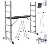 MAXCRAFT Piattaforma Mobile Multifunzione di Lavoro Ponteggio Alluminio Scala