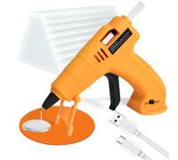 MAXDONE Pistola a Caldo Senza Fili con 30 Stick di Colla & Tappetino in Silicone