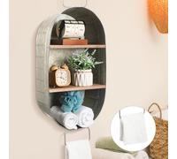 Maxdot 1 confezione da 1 vasca da bagno zincata con ripiani mensola da bagno rustica a 2 ripiani in metallo da parete per organizzare mensole da appendere occidentali per decorazione da parete del