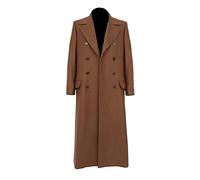 MAXDUD Trench da uomo Doctor Who Collezione Costumi - Cappotto in cotone con cappuccio, cappotto di lana, cappotto di velluto, Marrone - Cappotto di Lana, L