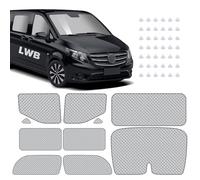 MaxEarn 10 tappetini termici adatti per Vito II W639/Viano LWB 2003 - 2014, parasole interno per auto, set di tende termiche, oscurante, protezione solare per parabrezza