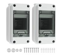 MaxEarn 2 scatole di distribuzione a parete, IP65, impermeabile, 1 fila per 3 moduli, piccolo distributore con viti di montaggio per giardino o esterni