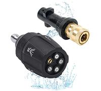 MaxEarn Raccordo a connessione rapida da 1/4 '' con punta turbo 5 in 1, adattatore per idropulitrice da 4000 PSI con 5 punte per ugelli di alimentazione a più gradi, raccordo femmina a connessione