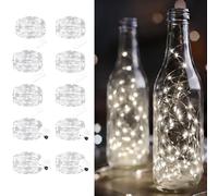 MAXEE 10 pezzi 3M LED cool ghirlanda luminosa a batteria, impermeabile per fai da te, feste, decorazioni per interni ed esterni, 4 pezzi quadrati + 6 pezzi piatti ghirlanda luminosa