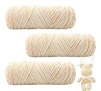 Maxee 300g (3×100g) laine de bébé veloutée, laine de velours, fil de chenille de velours, fil de chenille doux et moelleux, laine en peluche douce et moelleuse