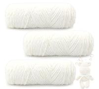 Maxee 300g (3×100g) laine de bébé veloutée, laine de velours, fil de chenille de velours, fil de chenille doux et moelleux, laine en peluche douce et moelleuse