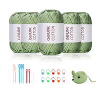 Maxee 5 x 50 g, filato spesso in cotone per uncinetto, per principianti, senza uncinetto, lana Amigurumi, filato di cotone grosso, semplice per lavorare a maglia