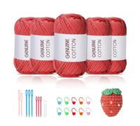Maxee 5 x 50 g, filato spesso in cotone per uncinetto, per principianti, senza uncinetto, lana Amigurumi, filato di cotone grosso, semplice per lavorare a maglia