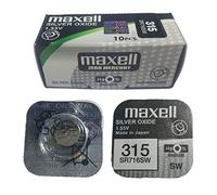 10 x Maxell 315 Pile Batterie Scatola Mercury Free Silver Oxide SR716SW 1.55V