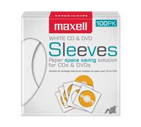 MAXELL 190133 CD/DVD PAPER SLEEVE 100 PACK WHITE OFF-ACC NUOVO