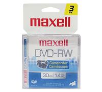 Maxell 567655 - Custodia per videocamera DVD-RW riscrivibile, confezione da 3 pezzi