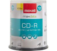Maxell 648200 CD-R 700 100PC Recordable Discs 48X 700MB 80 Min Spindle 100 Pk Si