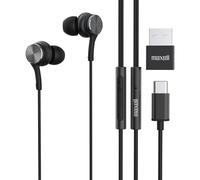 Maxell Auricolari cablati USB-C con adattatore USB-A, microfono integrato con co
