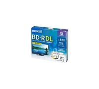 maxell BRV50WPE.5S BD-R DL Standard 260 Minute 4X Wide Printable Bianco Confezione da 5