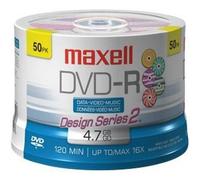 Maxell DVD-R 4,7 GB 16X Design Ser II 50 - Mandrino