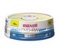 Maxell(r) 635117 4.7gb 120-Minute Dvd-Rws (15-Ct Spindle) 5.50in. x 5.50in (DVD)