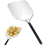 Maxentico Pala per Pizza, Paletta per Pizza, Pala Pizze Forata in Alluminio Anodizzato Duro, con Manico Lungo Rimovibile 40cm per Sollevare Pizze e Prodotti da Forno per Il Forno - Rettangolare