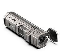 Maxfire Accendino a fiamma triplo getto retrò gas butano ricaricabile, fiamma regolabile con punzonatura (venduto senza gas)