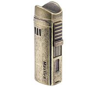 Maxfire Accendino a gas butano, ricaricabile, fiamma regolabile, con punzonatura e supporto (venduto senza gas)