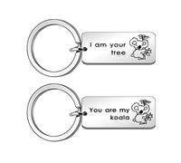 Maxforever, Set regalo con 2 simpatici portachiavi con scritta "You are My Koala" e "I Am Your Tree", per marito e moglie, fidanzato e fidanzata, Argento, L