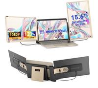 Maxfree Estensore schermo per computer portatile, 15,6", 1080p, FHD, triplo schermo, Plug & Play, schermo staccabile triplo monitor per laptop da 13"-17,3", compatibile con Mac/Windows/Android