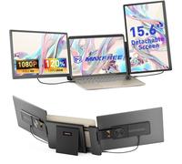 Maxfree Estensore schermo per computer portatile, 15,6", 1080p, FHD, triplo schermo, Plug & Play, schermo staccabile triplo monitor per laptop da 13"-17,3", compatibile con Mac/Windows/Android