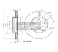 MAXGEAR 2X Disco Freno Posteriore Ø256Mm Ventilato Per VW Passat Variant 3B6