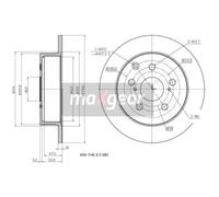 MAXGEAR 2x Disco Posteriore Ø280 Pieno per Toyota Avensis Station Wagon T25