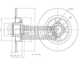 MaXgear BREMSSCHEIBE RENAULT T. SCENIC -03 Z £O¯YSKIEM KPL.