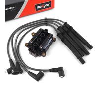 MAXGEAR Kit Bobina Accensione + Cavi Per DACIA RENAULT Logan Clio 3 4 Thalia 1 2