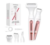 MAXGROOM 4 in 1 Rasoio Elettrico Donna, Depilatore Corpo Donna, Rasoio Parti Intime, Epilatore Kit per Viso, Corpo, Soprocciglia e Inguine, con Display LED e Impermeabilità IPX6