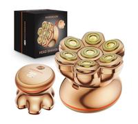 MAXGROOM 7D PRO Rasoio Testa Calva 2 Velocità 8800&7500 Giri/Min, Rasoio Elettrico Capelli Uomo 0 mm Impermeabile Cordless con Display LED, Rasa e Taglia Capelli a Zero Assoluto (Oro)