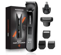MAXGROOM Rasoio Elettrico Corpo Uomo, Rasoio Parti Intime Uomo Depilatore Intimo Ricaricabile con Uso Umido e Asciutto, Taglia Peli Viso, Schiena, Torace, Ascelle e Parti Intime Regalo Natale (Nero)