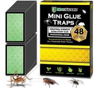 MaxGuard Mini trappole per colla (48 trappole) non tossiche extra appiccicose, pre-innescate con profumo fruttato, intrappola e uccide insetti, ragni, grilli, scorpioni, scarafaggi, millepiedi, topi