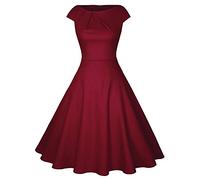 Maxi abiti da donna 2025 elegante abito da sposa swing manica ospite corto A-Line abito da donna maxi abiti da donna per le donne, vino, L